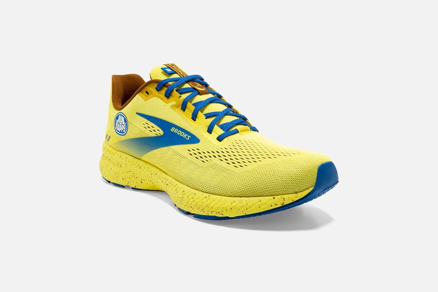 Brooks Running Shoes - Launch 8 Road Womens - Yellow/Blue - ODT-431876